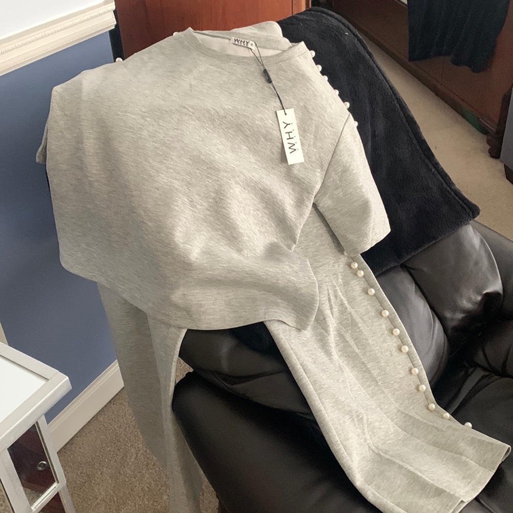 T shirt soft grey lounge- athletic wear set